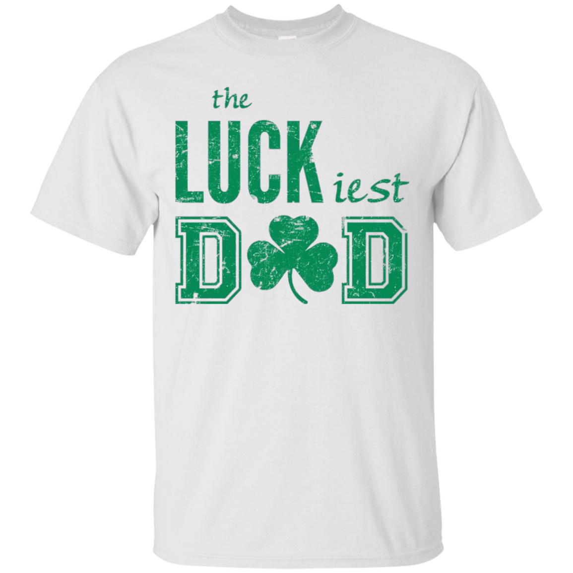 St. Patrick's Day Lucky Dad Distressed Irish T-Shirt - Green