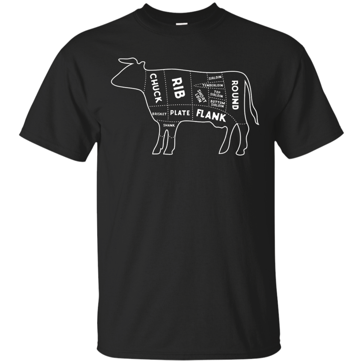 Beef Steak Cow Butcher Cut Chart T-Shirt