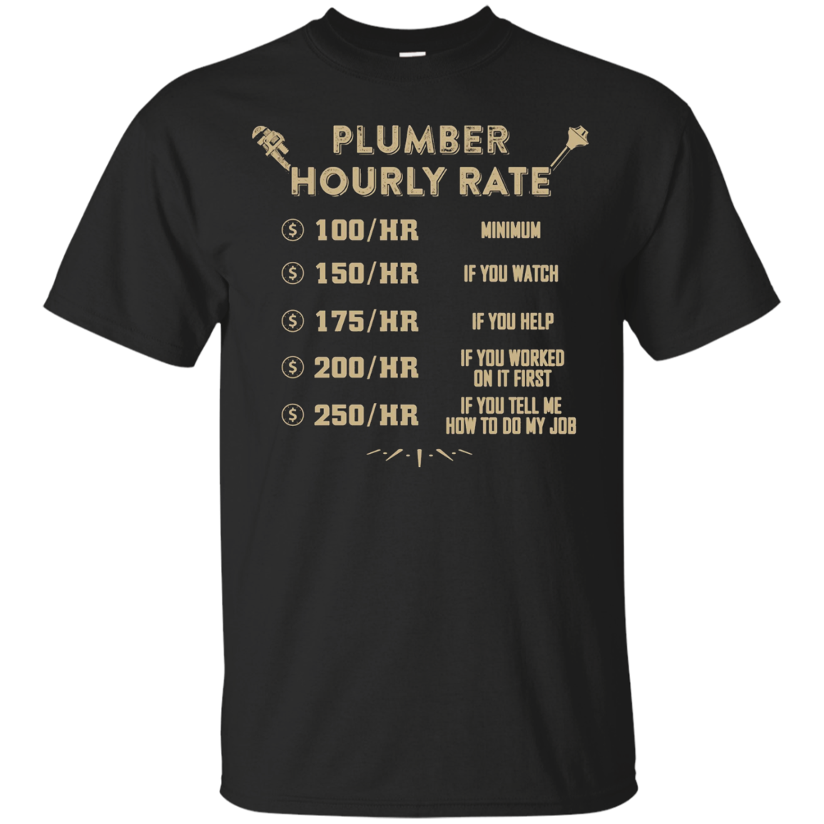 Plumber T-Shirt - Plumber Hourly Rate