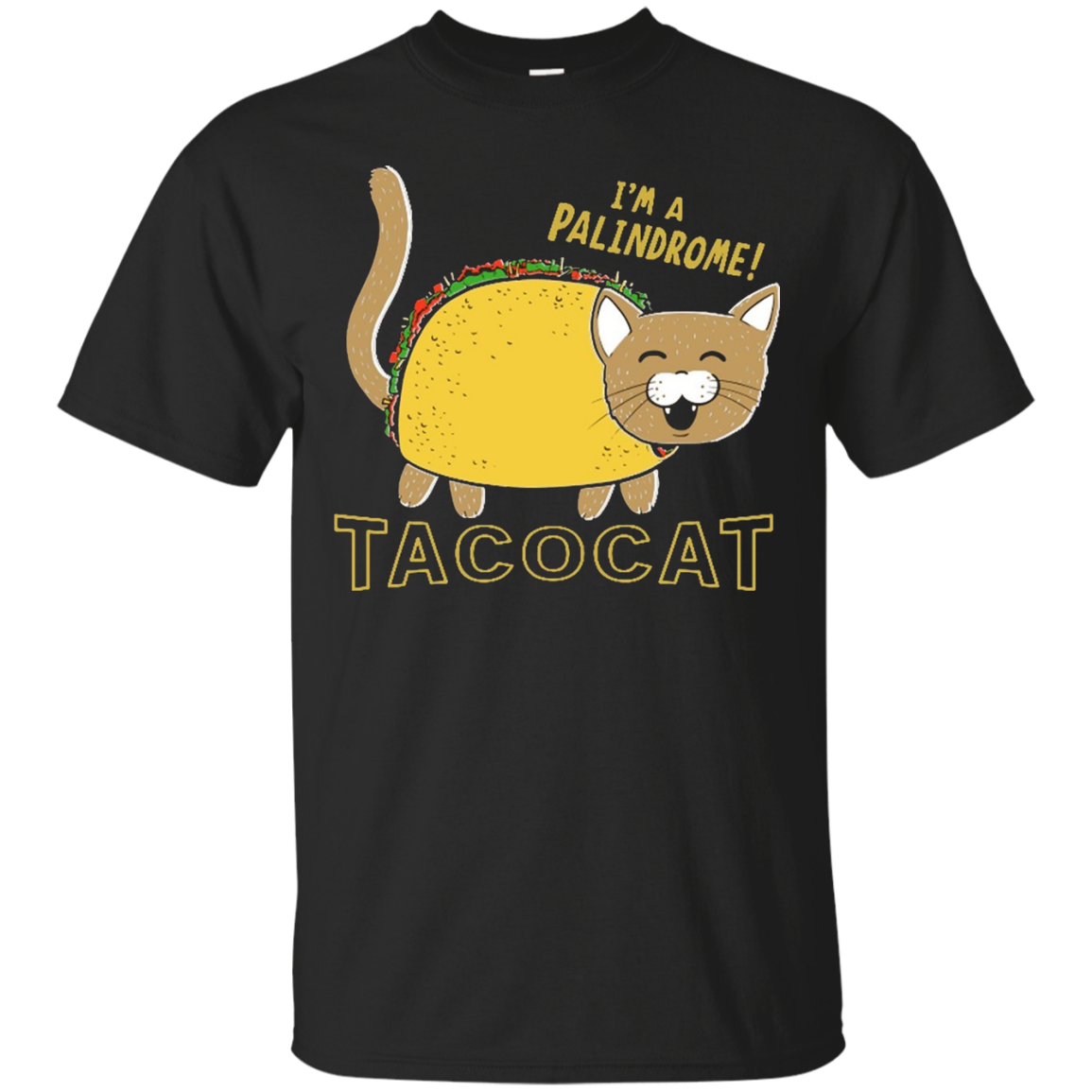 TACOCAT Palindrome Cartoon Funny Taco Cat Shirt