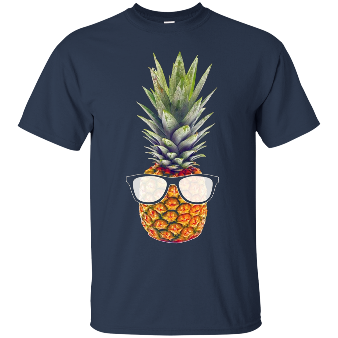 Cool Pineapple Graphic T-Shirt with Black Sunglasses Black