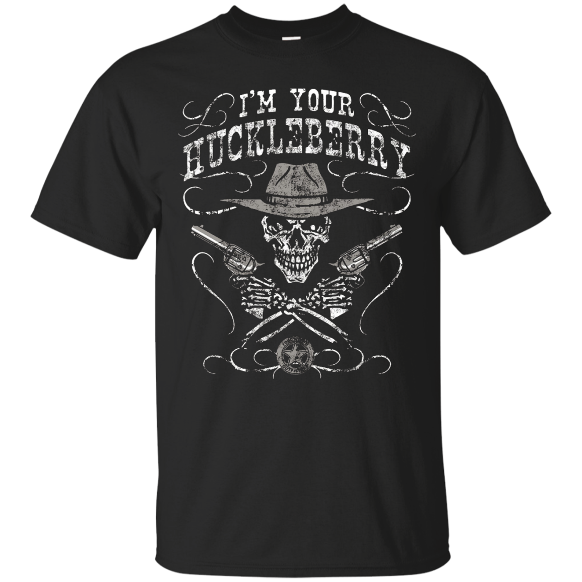 I'm Your Huckleberry Skull Gun Tee Shirt