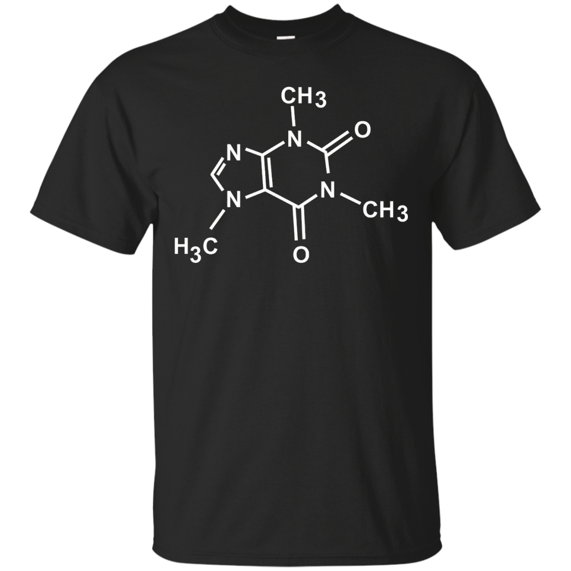 Caffeine Molecule T-Shirt Coffee Lovers Chemistry Tee