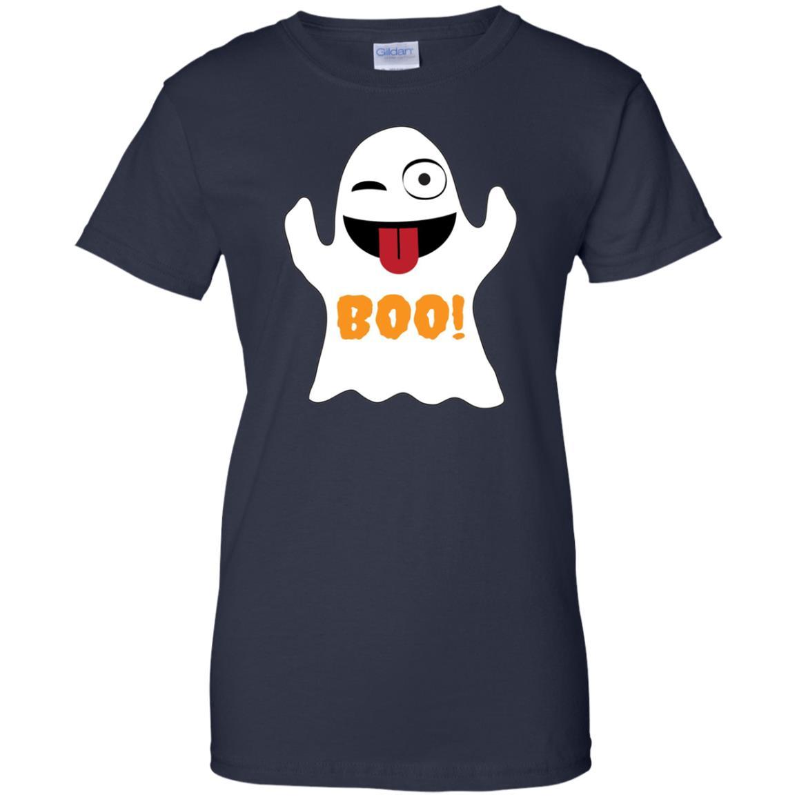 Emoji T Shirt Halloween Ghost Emoji Tongue Out Boo!