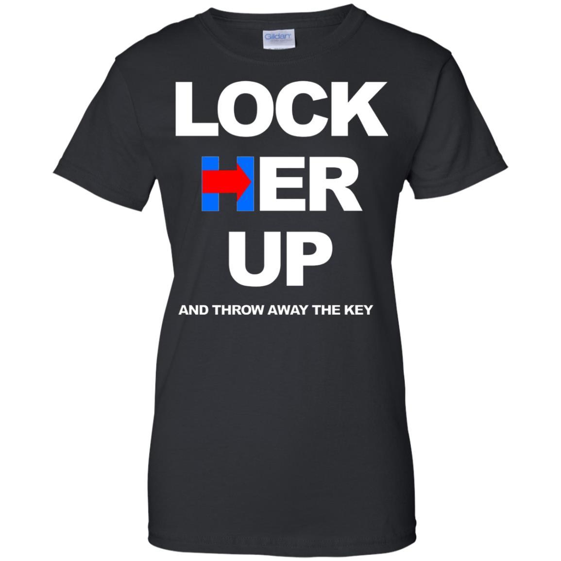 Lock Her Up T Shirt Political Protest Rally Crooked Shirt Design Online