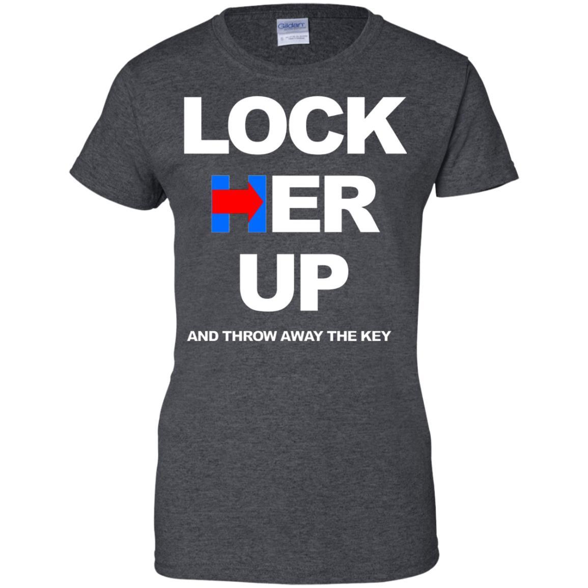 Lock Her Up T Shirt Political Protest Rally Crooked Shirt Design Online