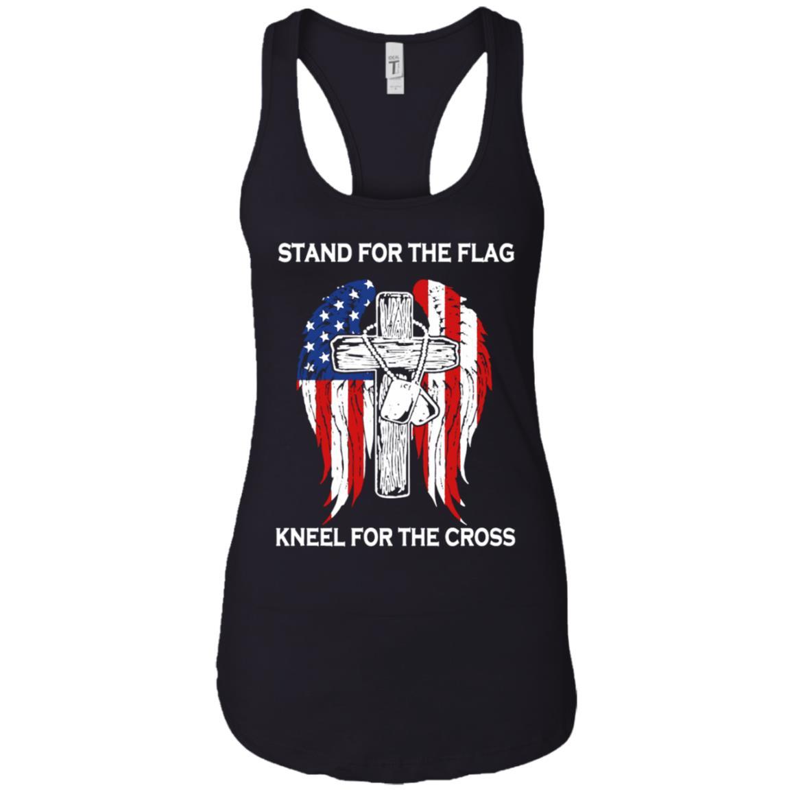 Stand For The Flag Kneel For The Cross - Ladies Ideal Racerback Tank Style / Color / Size