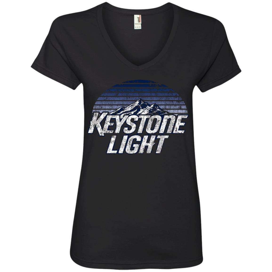 Keystone Light Beer Classic Look - Ladies' V-Neck T-Shirt Style / Color / Size