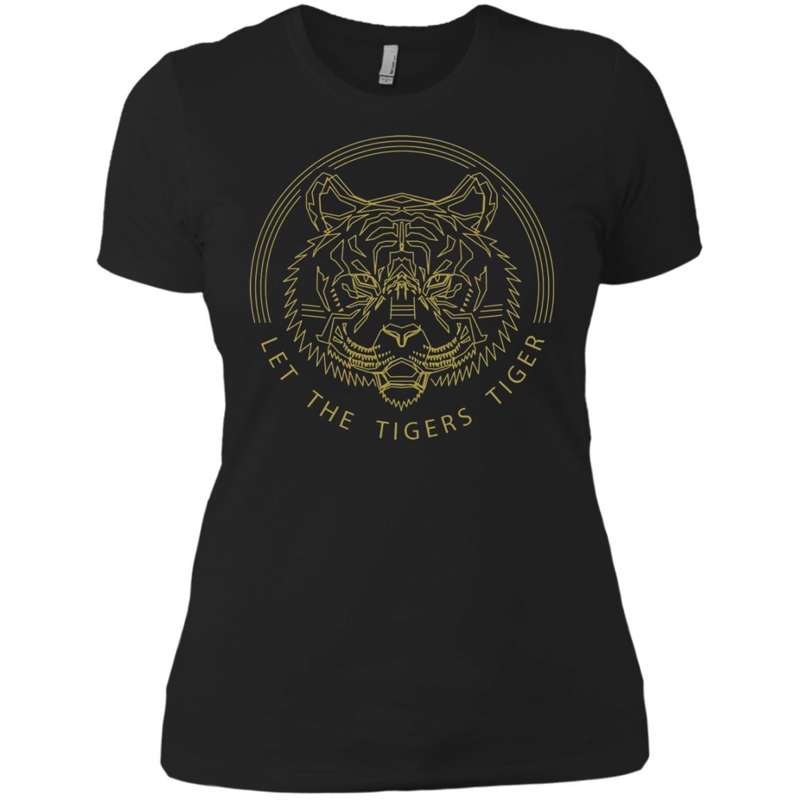 Let The Tigers Tiger Shirt GMM Let The Tigers Tiger - Ladies' Boyfriend T-Shirt Black / 3XL