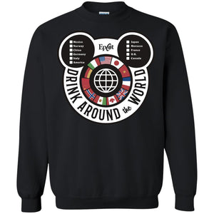 Drink Around the World – EPCOT Checklist – Crewneck Pullover Sweatshirt