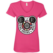 Drink Around the World – EPCOT Checklist – Ladies’ V-Neck T-Shirt