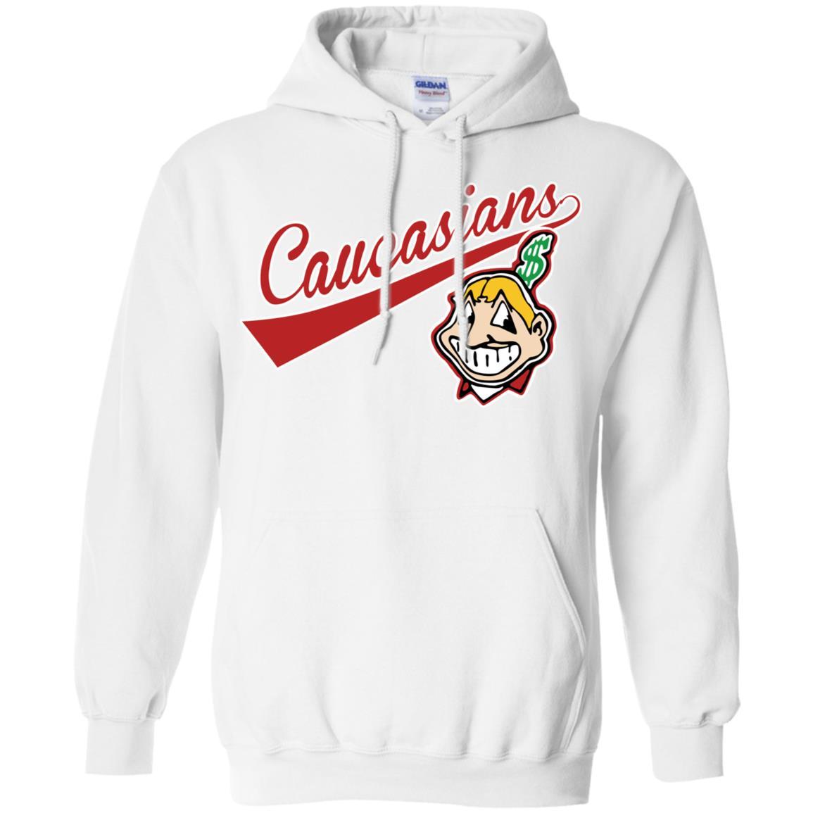 Cleveland Caucasians Native Go Indians - Pullover Hoodie White / 5XL