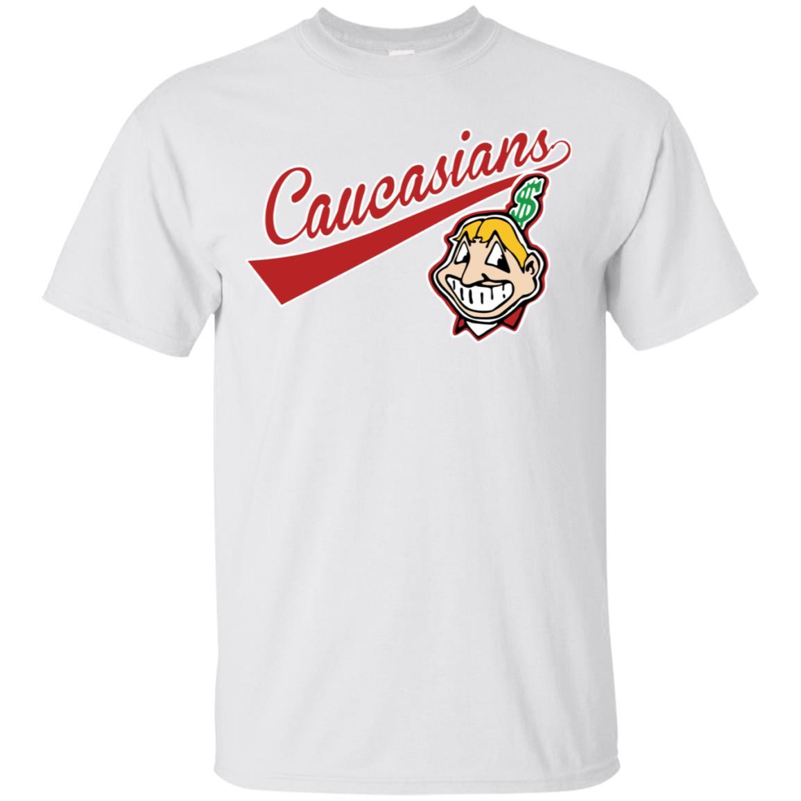 Cleveland Caucasians Native Go Indians T-Shirt White / 5XL