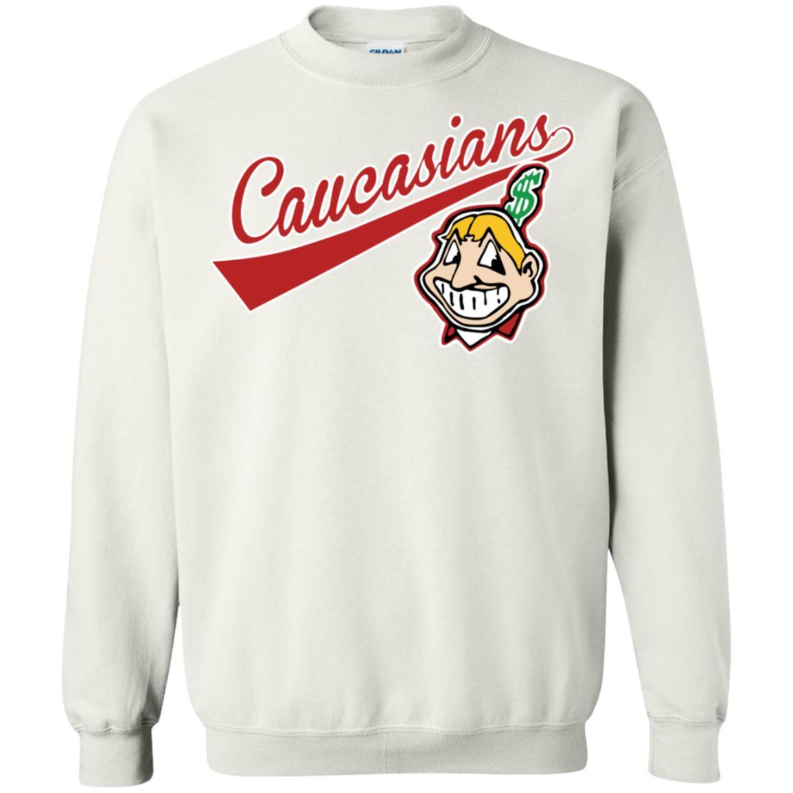 Cleveland Caucasians Native Go Indians - Pullover Sweatshirt White / 5XL