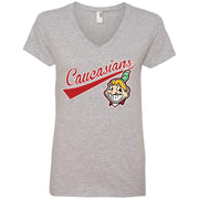 Cleveland Caucasians Native Go Indians – Ladies’ V-Neck T-Shirt