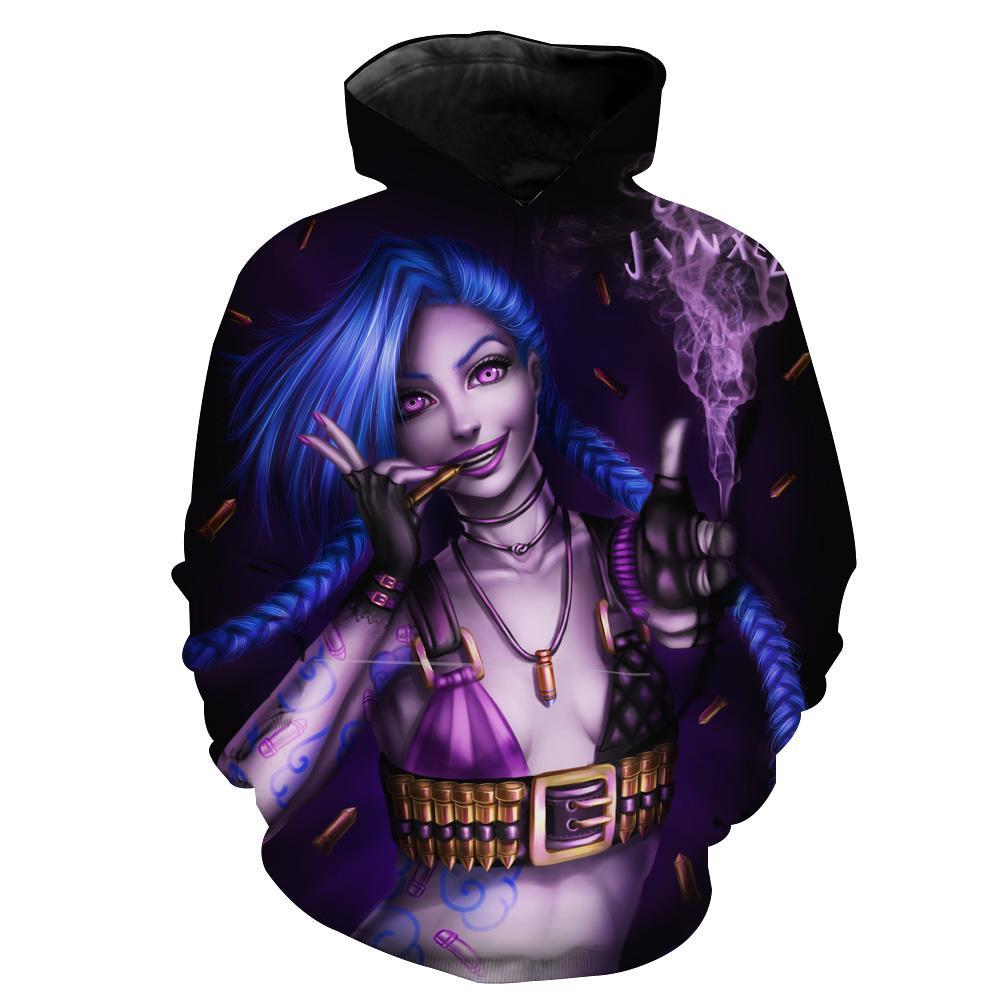 League Of Legends Jinx Hoodie Sexy Jinx Pullover Black Hoodie Hoodiesbuy Reviews On Judgeme 