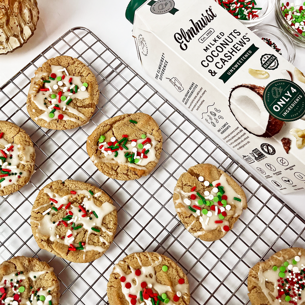 Baking holiday cookies with plant milk