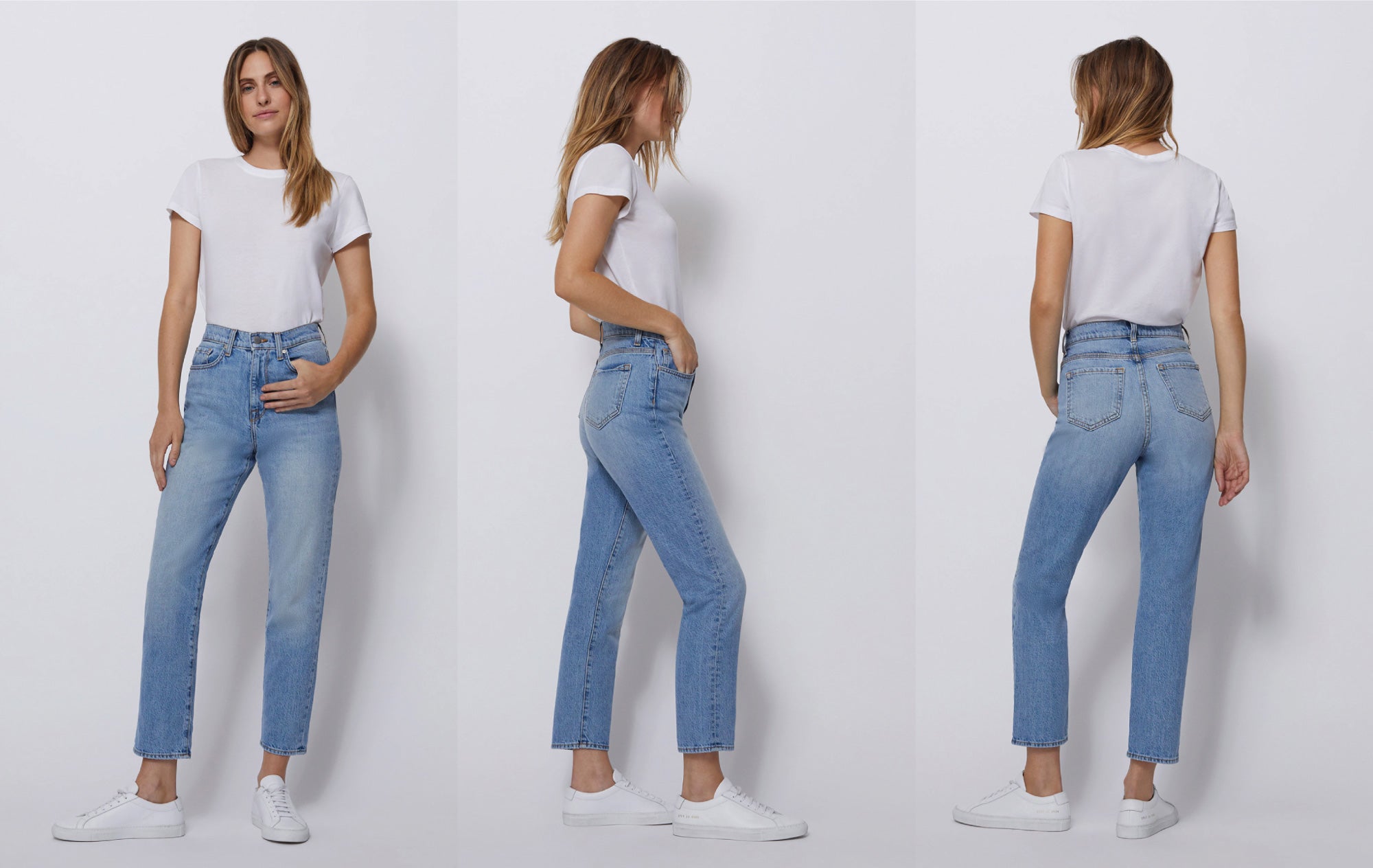 high waisted straight leg jeans