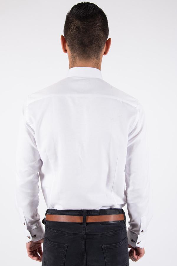 CHARLIE - White Button Down Collar Shirt With Tan Buttons | Marc Darcy ...