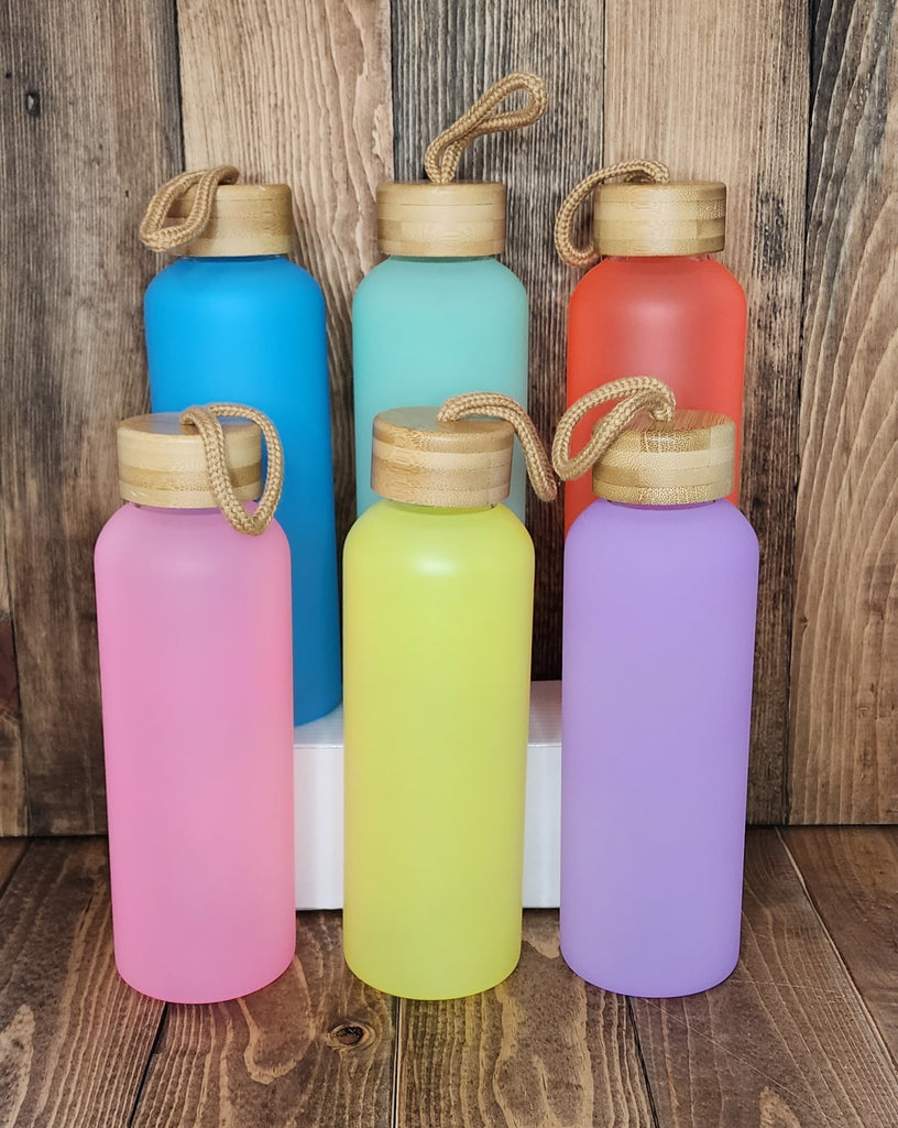 Sublimation ombré frosted glass water bottle (500ml)