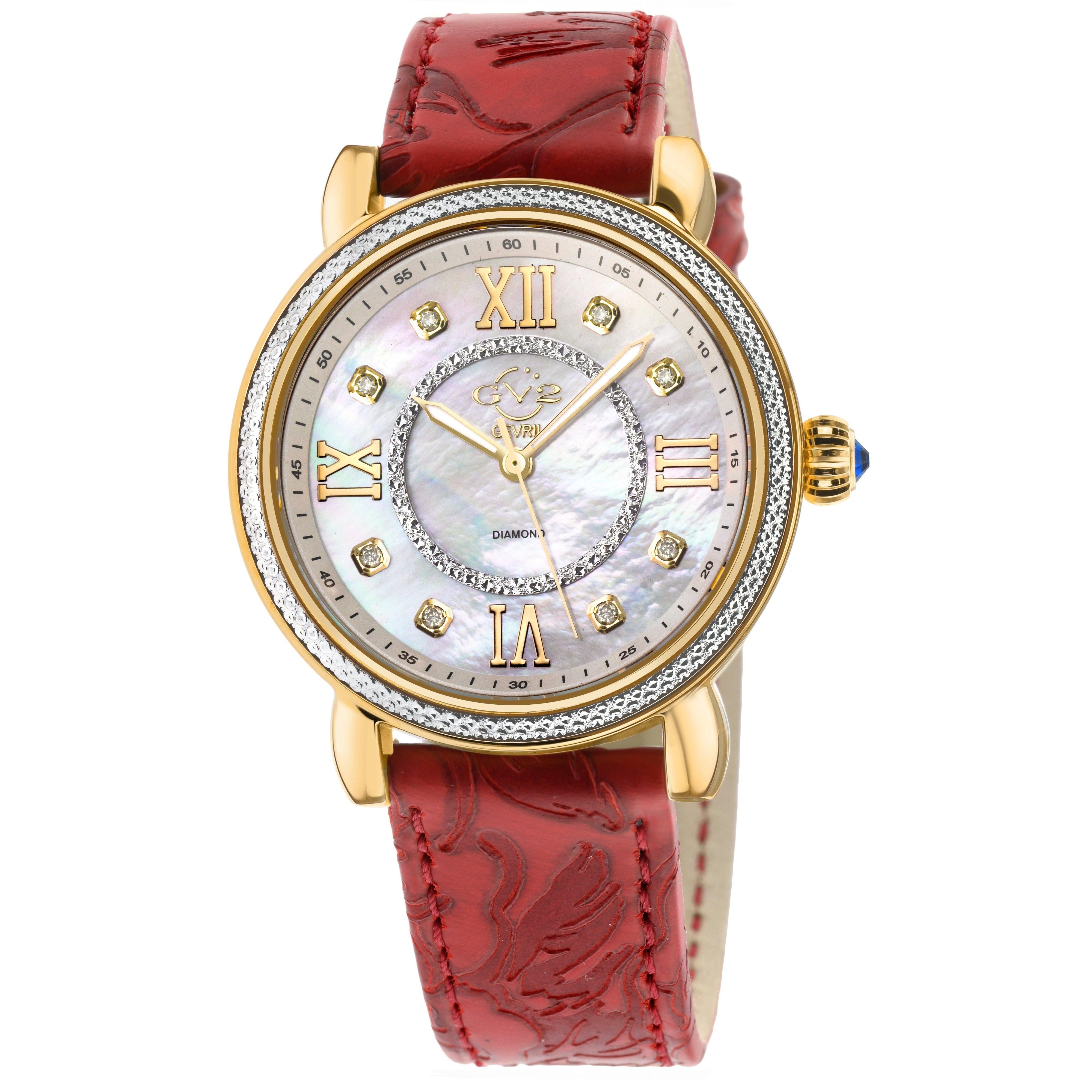 gevril marsala diamond watch