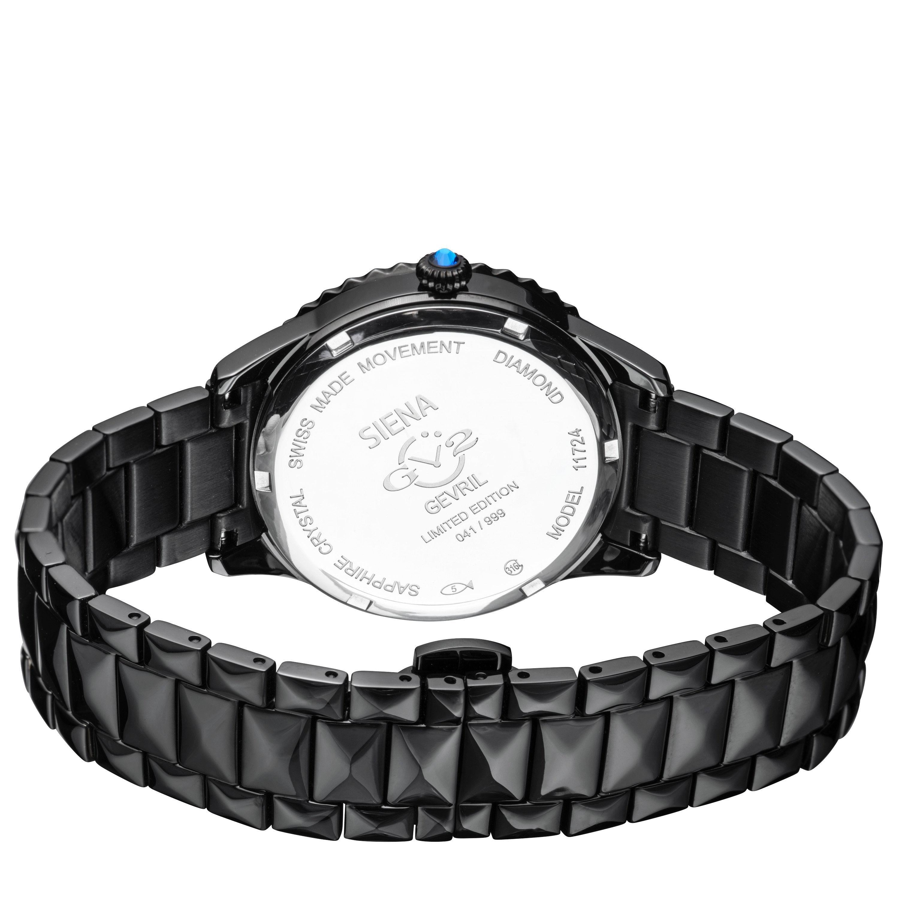 GV2 Triton 29mm Black Leather Strap Short