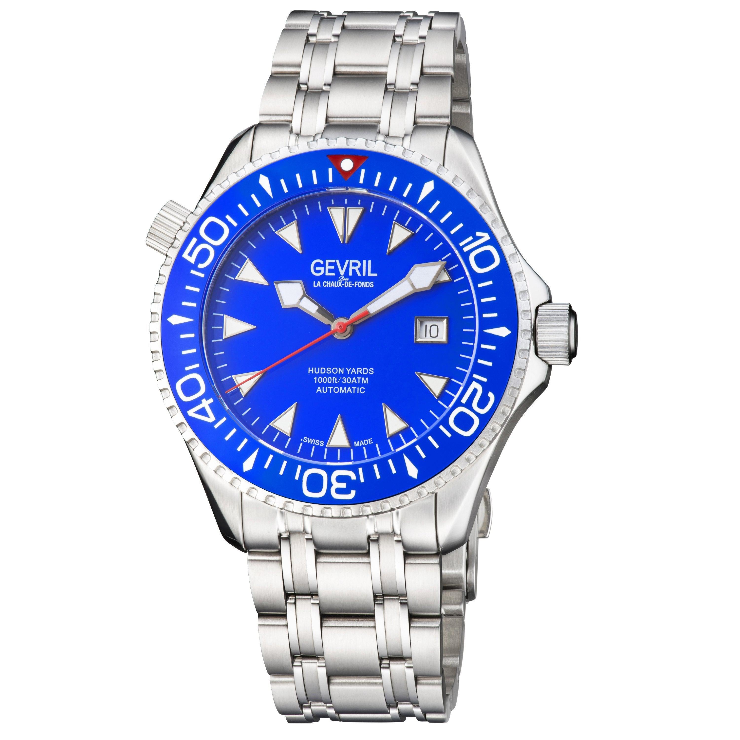 Amazon.com: Gevril Men's Avenue of America Intravedere Swiss Automatic Watch,  316L Stainless Steel Bracelet : Clothing, Shoes & Jewelry