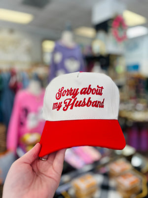 Sorry About My Husband Trucker Hat - Red - Anna Craig Boutique