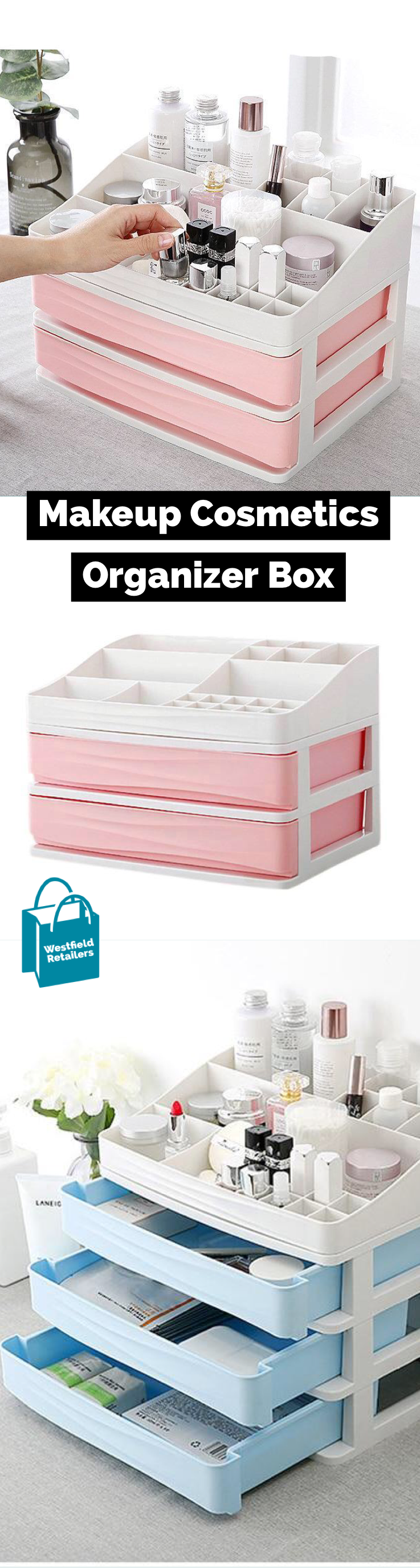 Caja organizadora de cosméticos de maquillaje