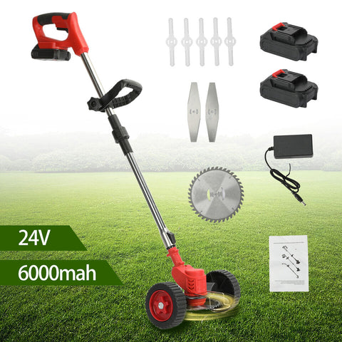 Grazer™ : Best Powerful Electric Battery Operated Cordless Metal Blade Weed Eater / Grass Trimmer