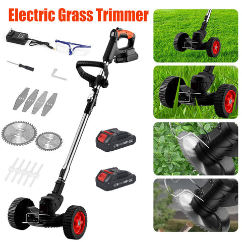 Grazer™ : Best Powerful Electric Battery Operated Cordless Metal Blade Weed Eater / Grass Trimmer