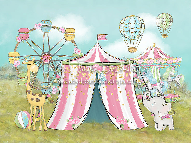 Girly Carnival Animals Baby Dream Backdrops