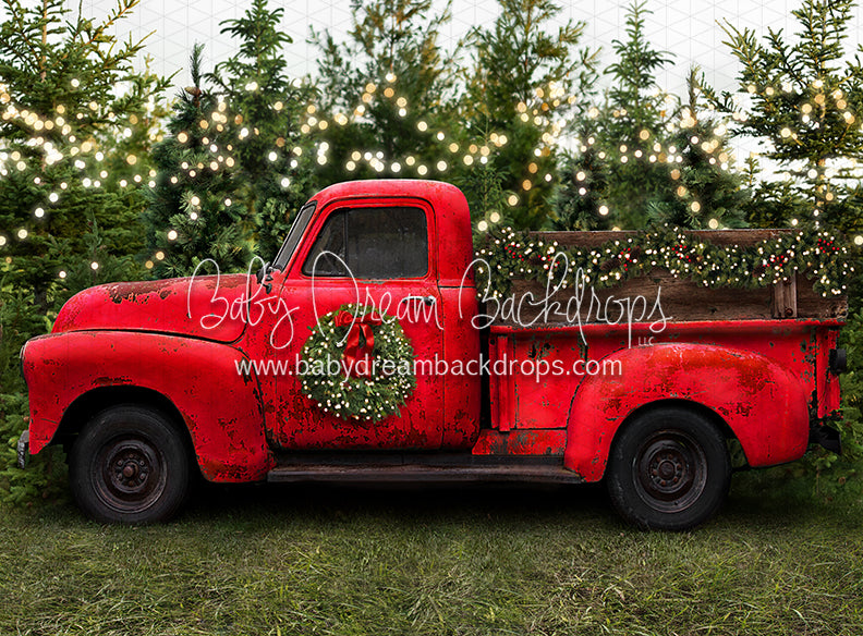 Vintage Red Truck Christmas (Smaller) – Baby Dream Backdrops