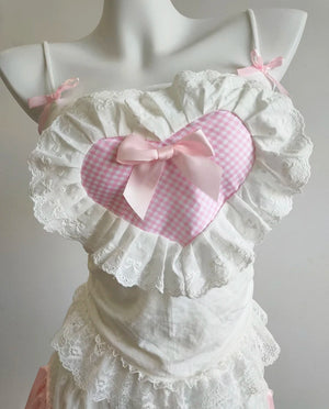 Ruffle Heart Bow Coquette Top - Deer Doll