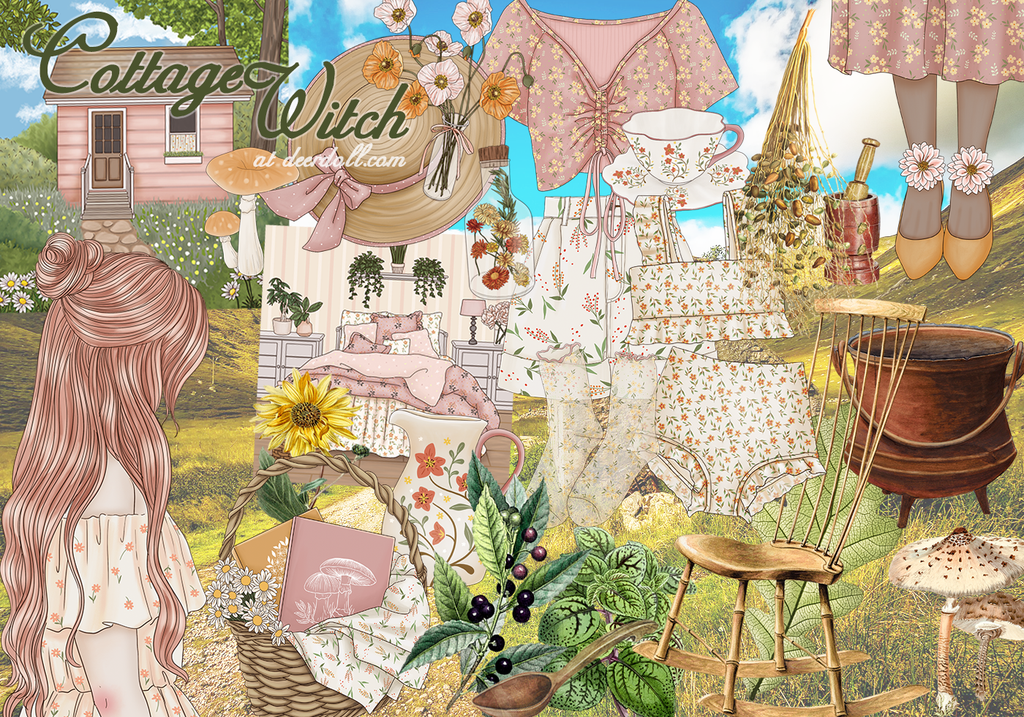 Cottage Witch aesthetic dresses & Village Witch aesthetic
