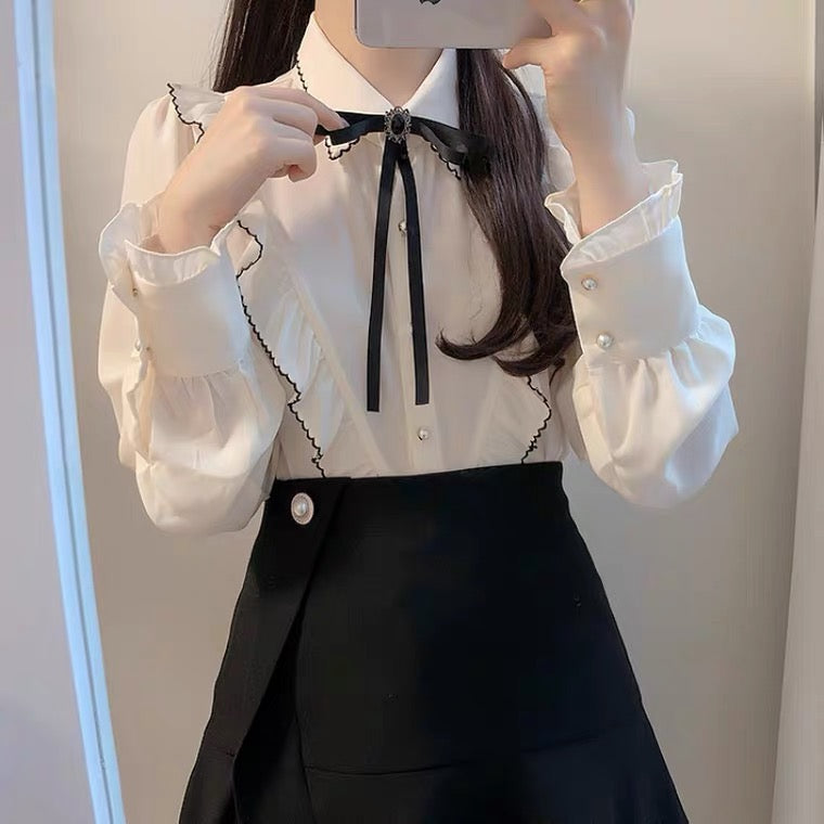 Dark Academia Victorian Shirt Gothic Princesscore Blouse