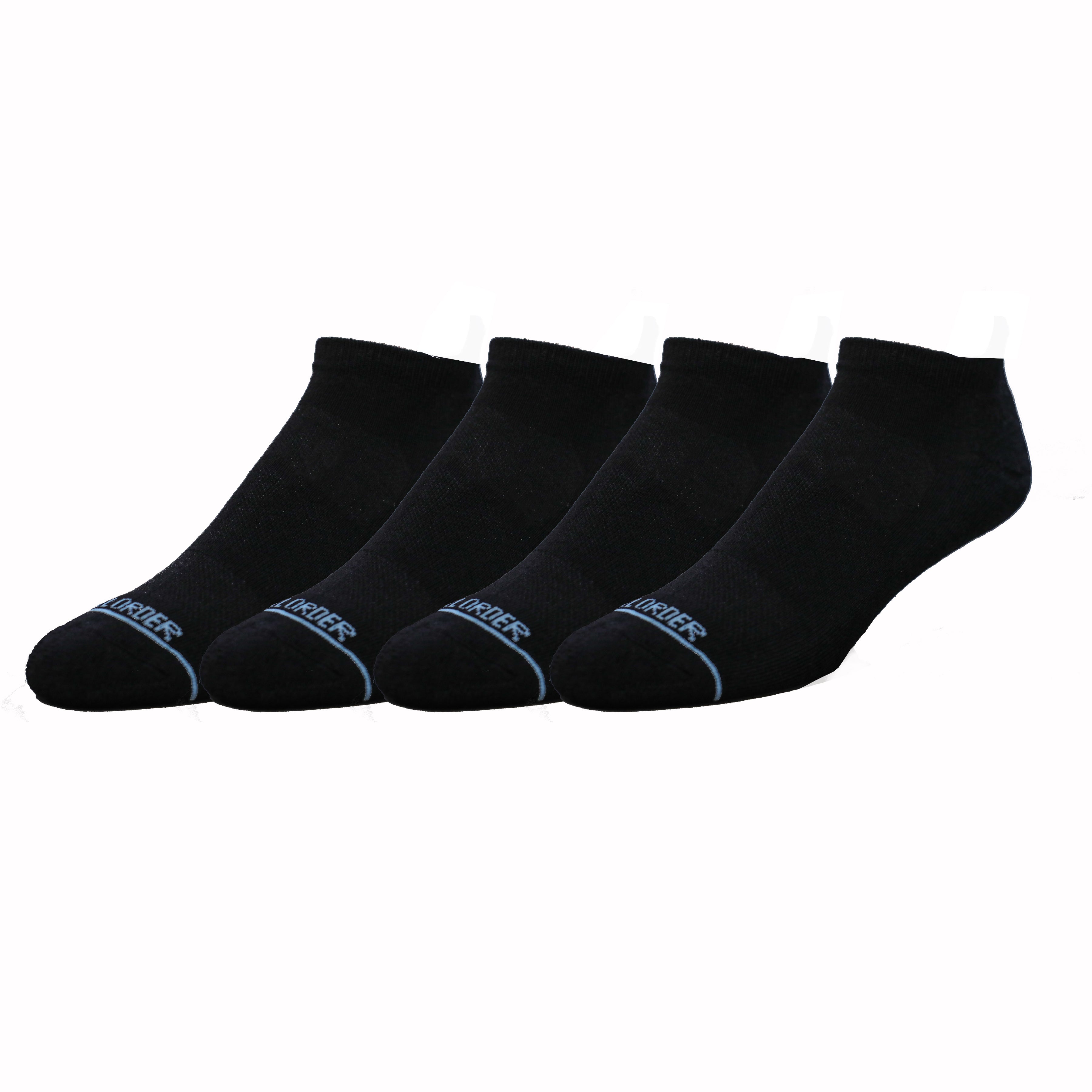 Solid Black Two Pack - Extra Cushioned Ankle Socks | Tall Order