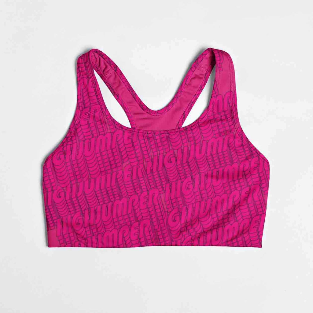 Hakko Sprint pink zipped sports bra