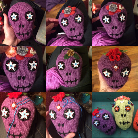 Process picture of Day of the Dead Skull Pillows