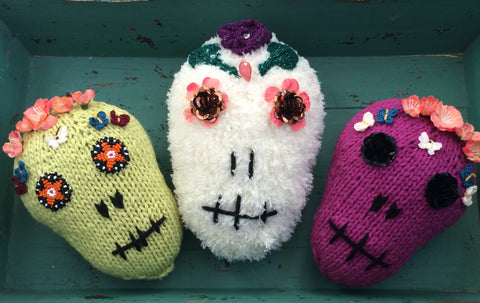 Finished Day of the Dead Skull Pillows