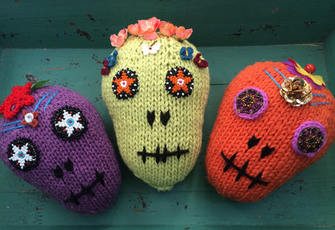 Finished Day of the Dead Skull Pillows