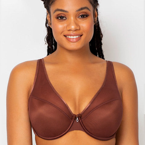 Plus Size - Black Mesh & Red Cherry Heart Embroidered Push-Up