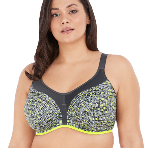 Elomi Energise J-Hook Underwire Sports Bra (8041),34GG,Navy at   Women's Clothing store