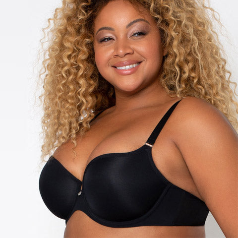 Curvy Couture Sheer Mesh Push Up Bra Chantilly