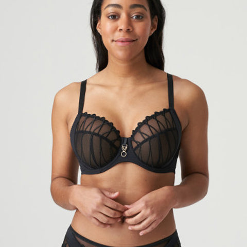 Romiila BLACK Full Cup Underwire Bra Brief Set 32/38 E F FF G GG H HH J  Cups Set