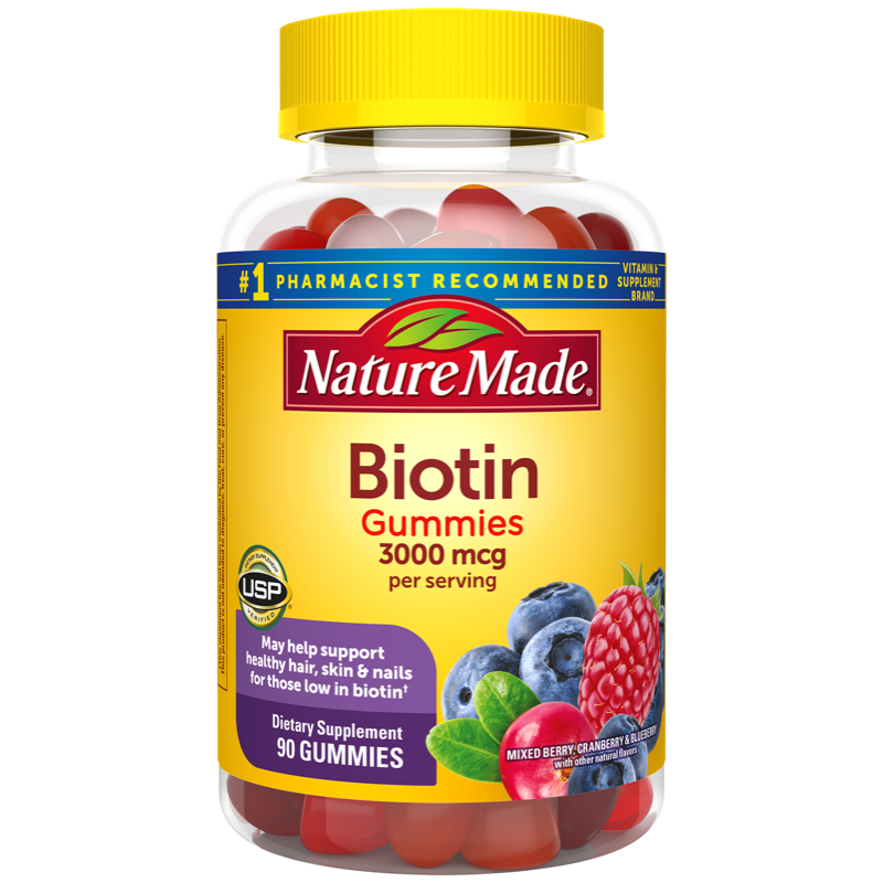 Nature Made 3000 Mcg Biotin Gummies For Hair, Skin & Nails