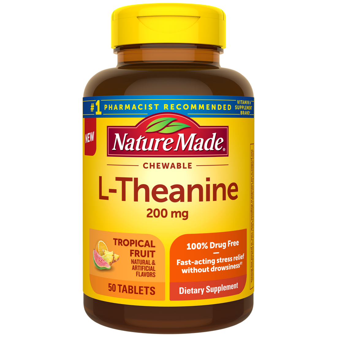 Nature Made L-Theanine 200 mg Chewable Tablets