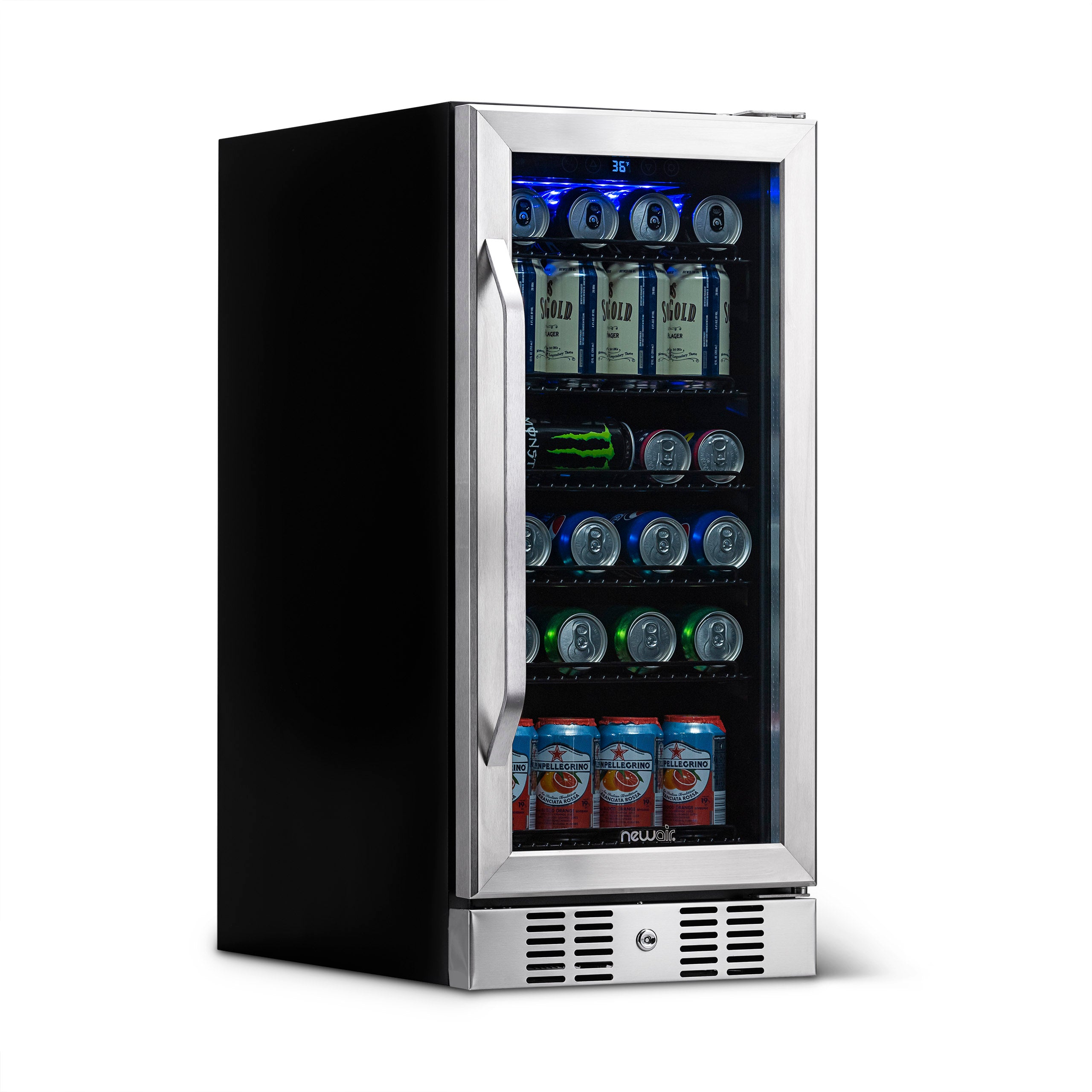 Newair 15 Built In 96 Can Beverage Fridge In Stainless Steel