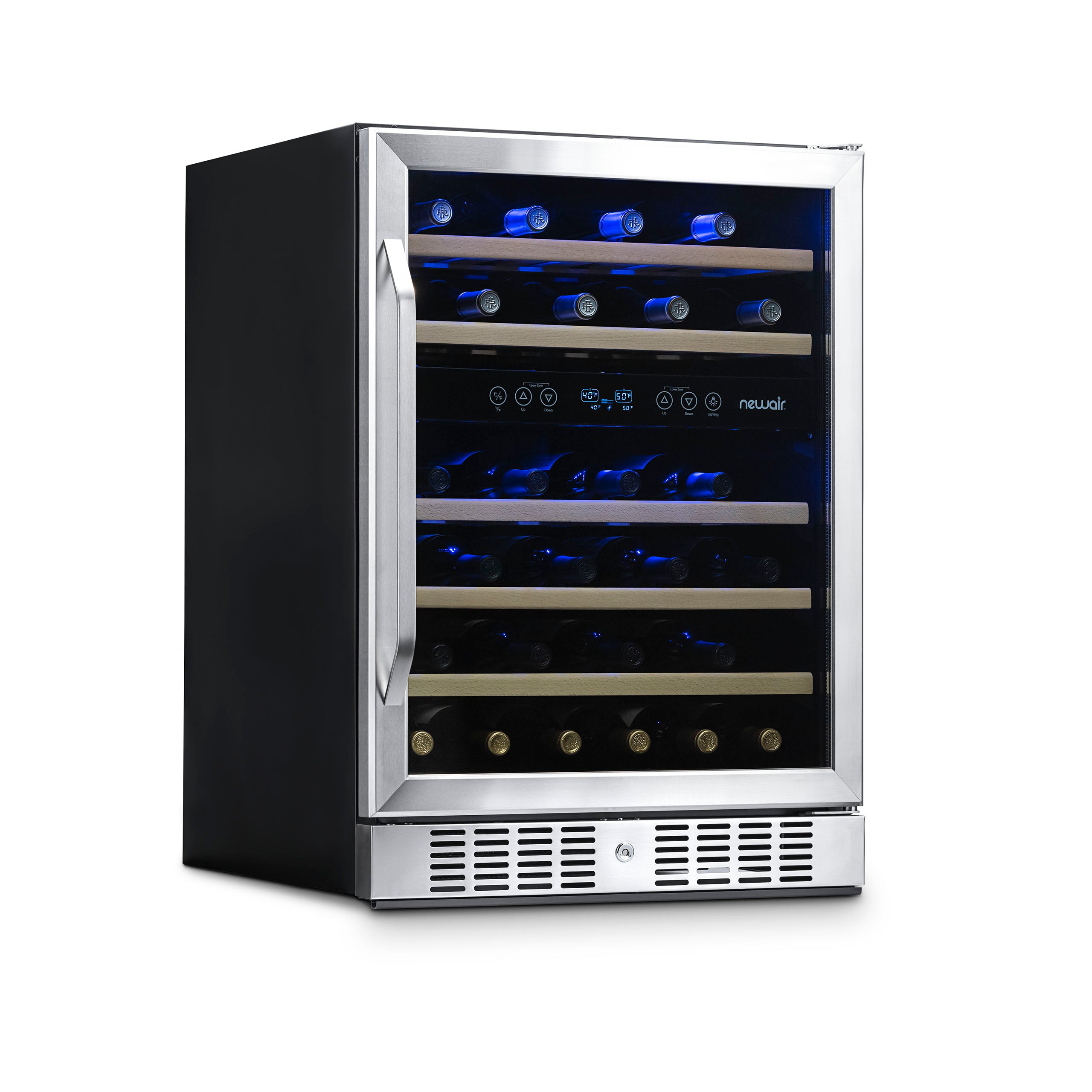 Newair 46 Bottle Dual Zone Wine Cooler 24 Wide Built In Wine Fridge