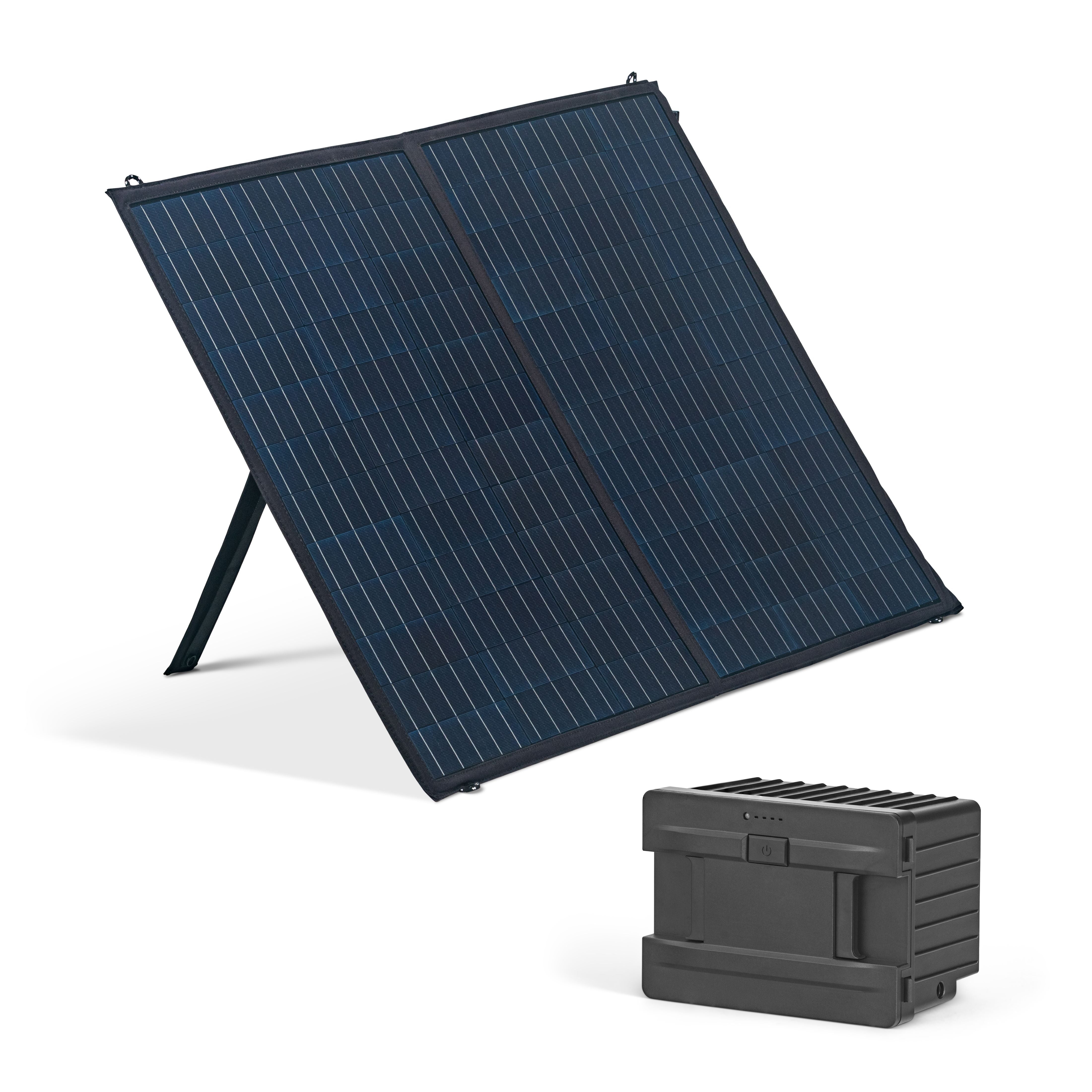NewAir Solar Generator Kit with 100W Solar Panel and 173W Removeable/Rechargeable Lithium Battery, Connects to DC 12V/24V Electric Car Fridge and